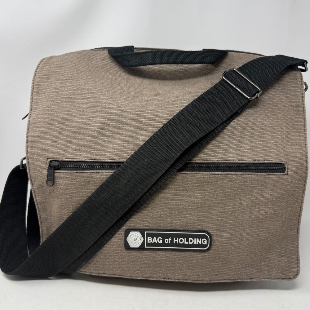 Think Geek Bag of Holding Brown Canvas Messenger Bag D&D Gaming Laptop Case